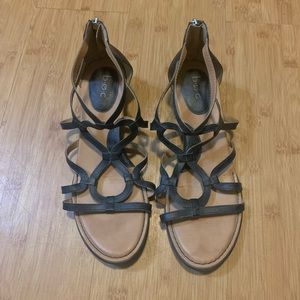 BOC Sandals straps Black leather 9